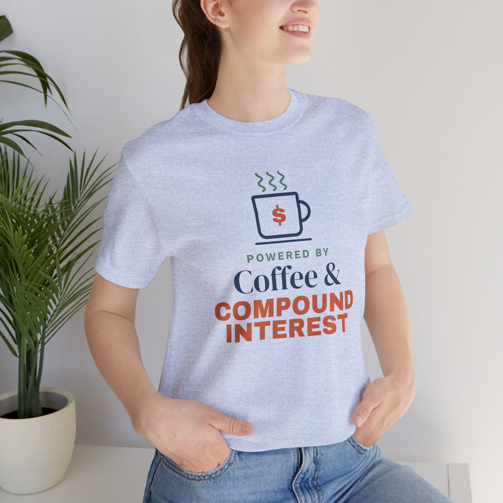 Coffee and Compound Interest Shirt, Funny Budget T-Shirt, Money Saving Gift, Personal Finance Tee, Unisex Comfort Cotton