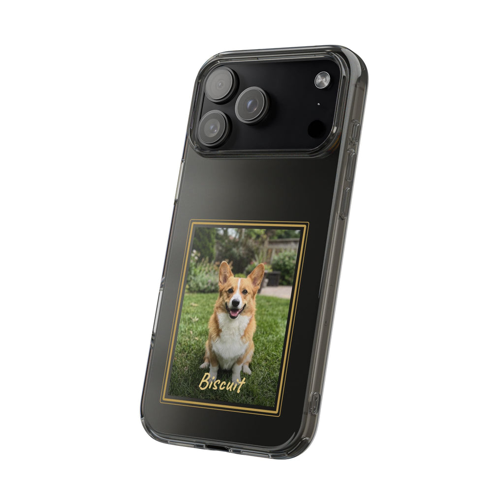 Clear Pet Photo Phone Case, Custom Dog Picture iPhone Case with Name, Personalized Transparent Pet Case, Dog Mom Gift