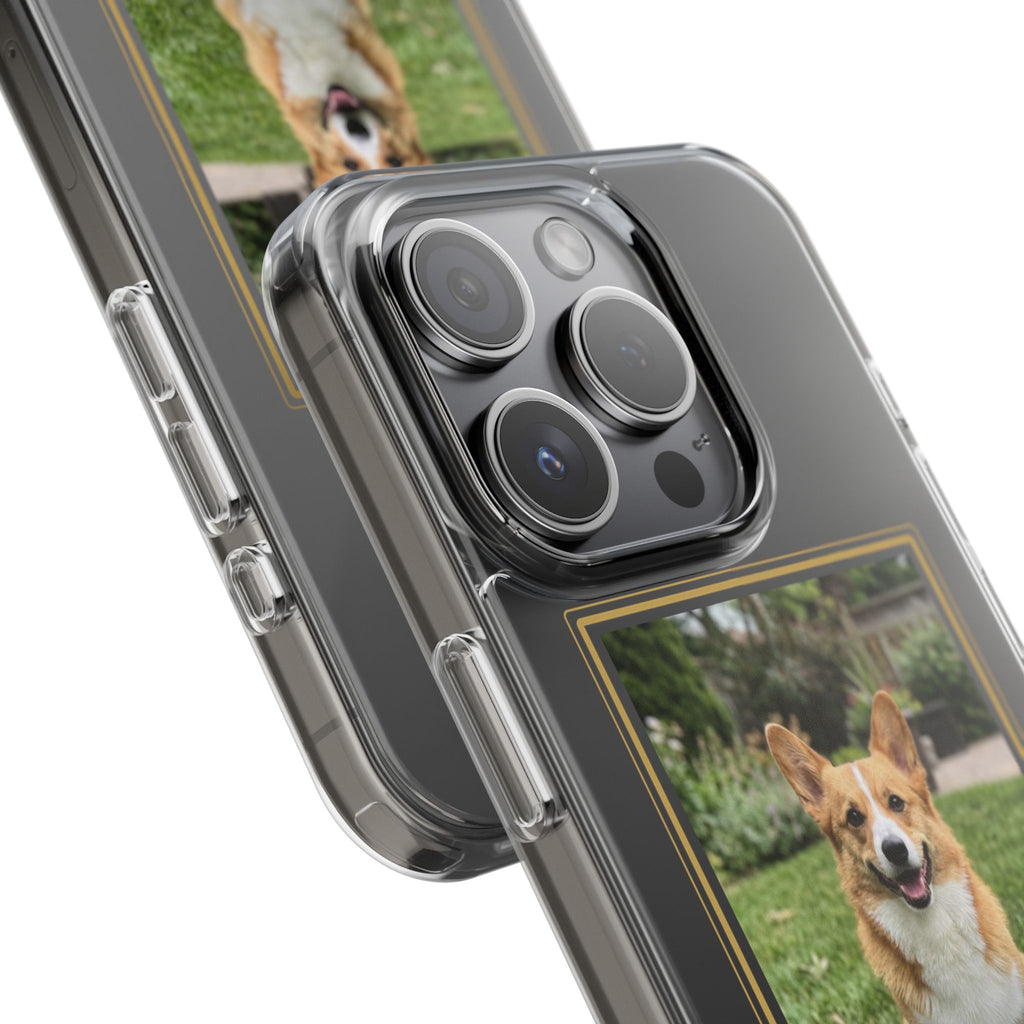 Clear Pet Photo Phone Case, Custom Dog Picture iPhone Case with Name, Personalized Transparent Pet Case, Dog Mom Gift
