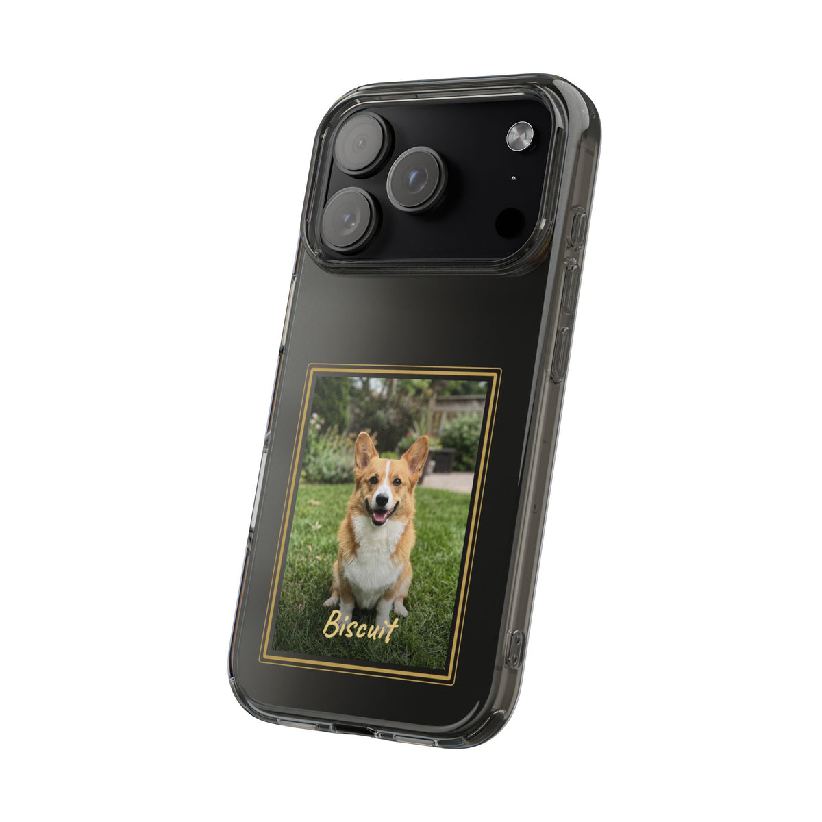 Clear Pet Photo Phone Case, Custom Dog Picture iPhone Case with Name, Personalized Transparent Pet Case, Dog Mom Gift