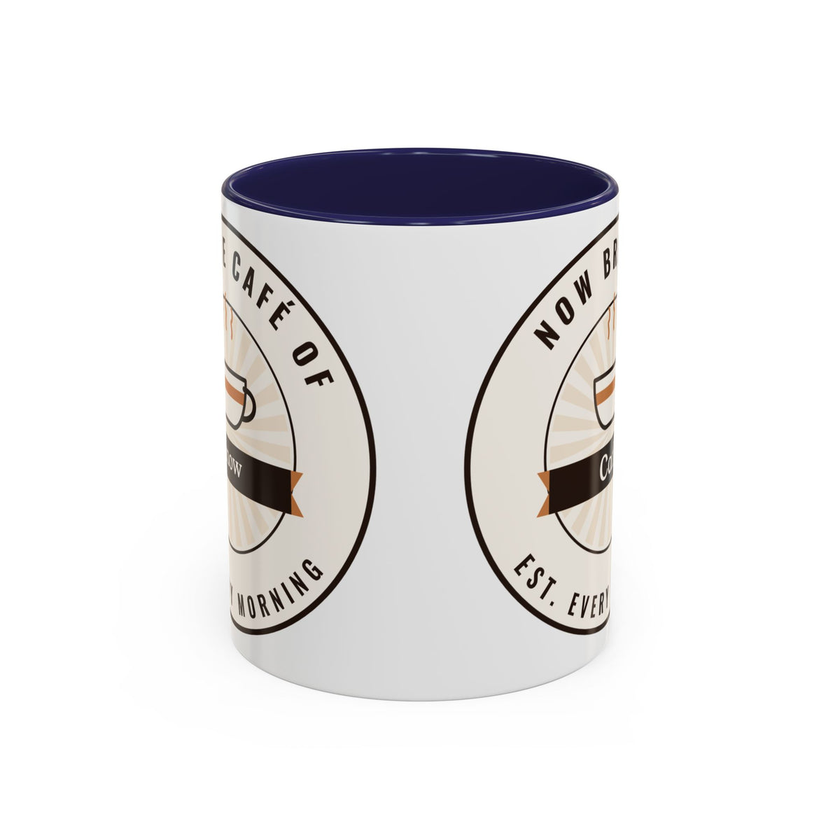 Personalized Home Café Mug, Custom Name Coffee Mug with Colored Handle, Coffee Lover Gift, Barista Gift, 11oz or 15oz