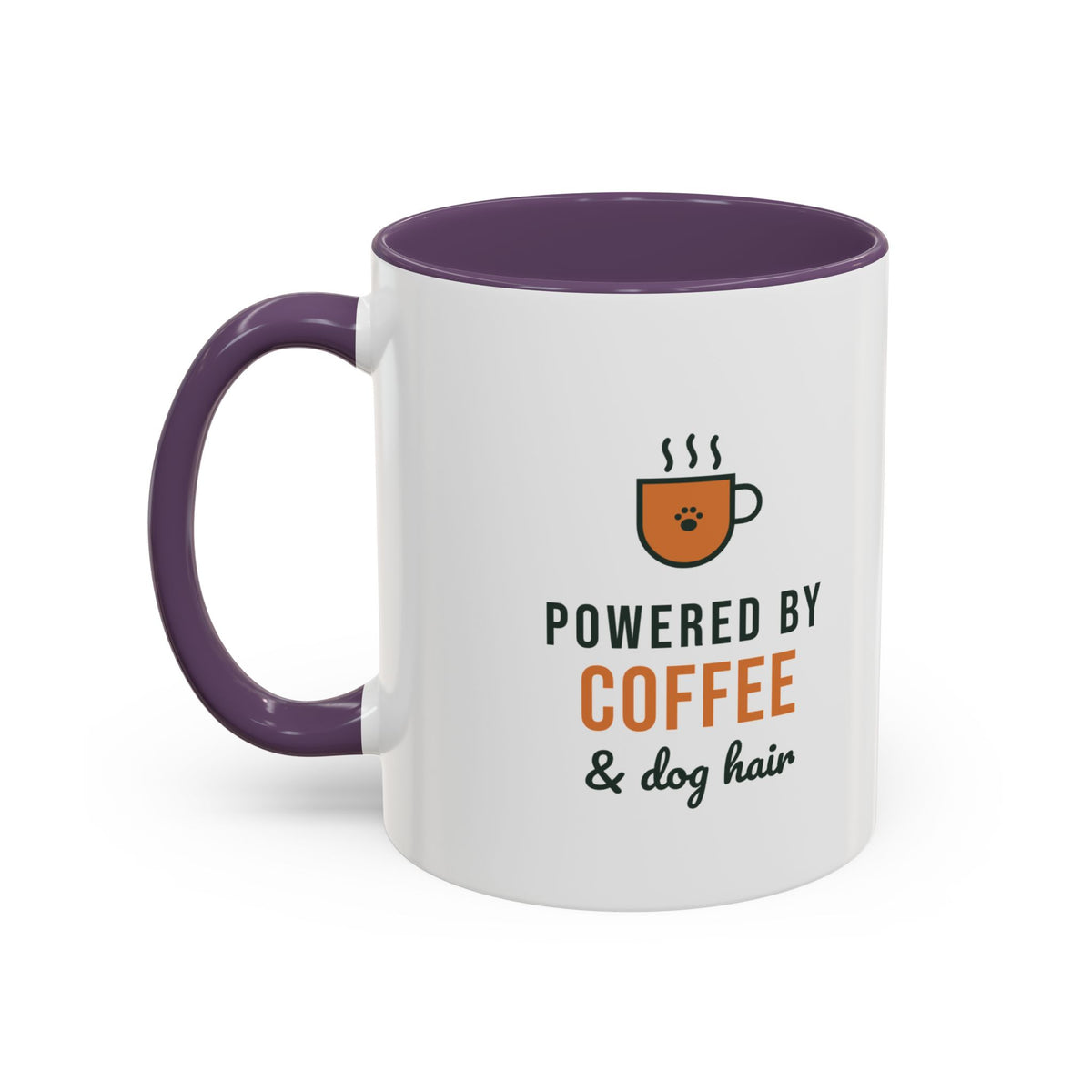 Powered By Coffee and Dog Hair Mug, Funny Dog Lover Coffee Mug, Dog Mom Gift, Coffee Lover Cup