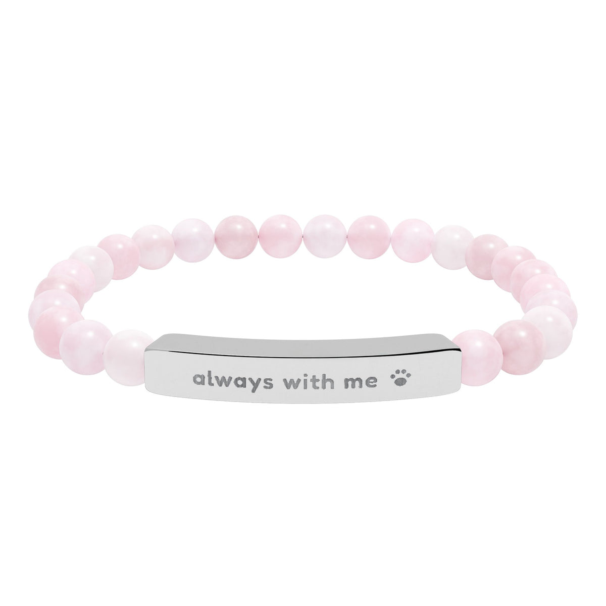 Pet Memorial Bracelet, Always With Me Engraved Stone Bracelet, Pet Loss Gift, Sympathy Gift for Dog or Cat Loss