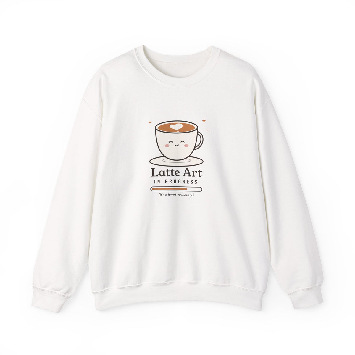 Latte Art in Progress Sweatshirt, Cute Coffee Crewneck, Funny Home Barista Gift for Coffee Lovers