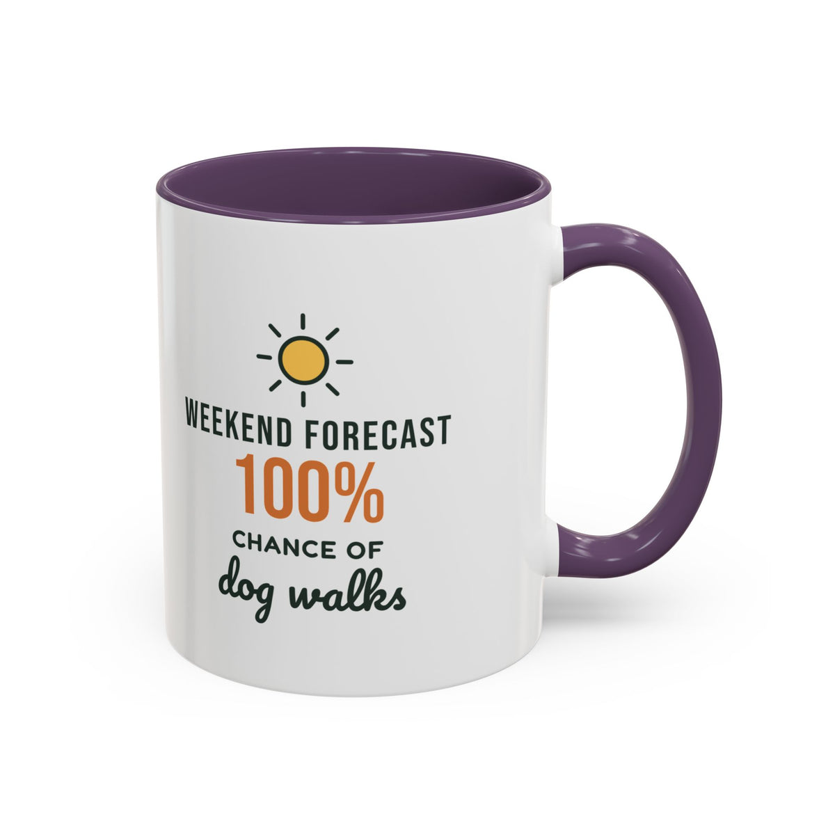Weekend Forecast 100% Chance of Dog Walks Mug, Funny Dog Owner Coffee Mug, Dog Lover Gift, Dog Walker Cup