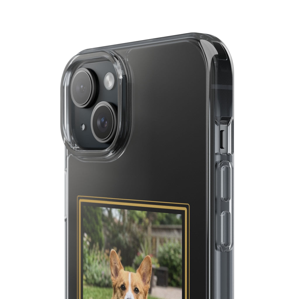 Clear Pet Photo Phone Case, Custom Dog Picture iPhone Case with Name, Personalized Transparent Pet Case, Dog Mom Gift