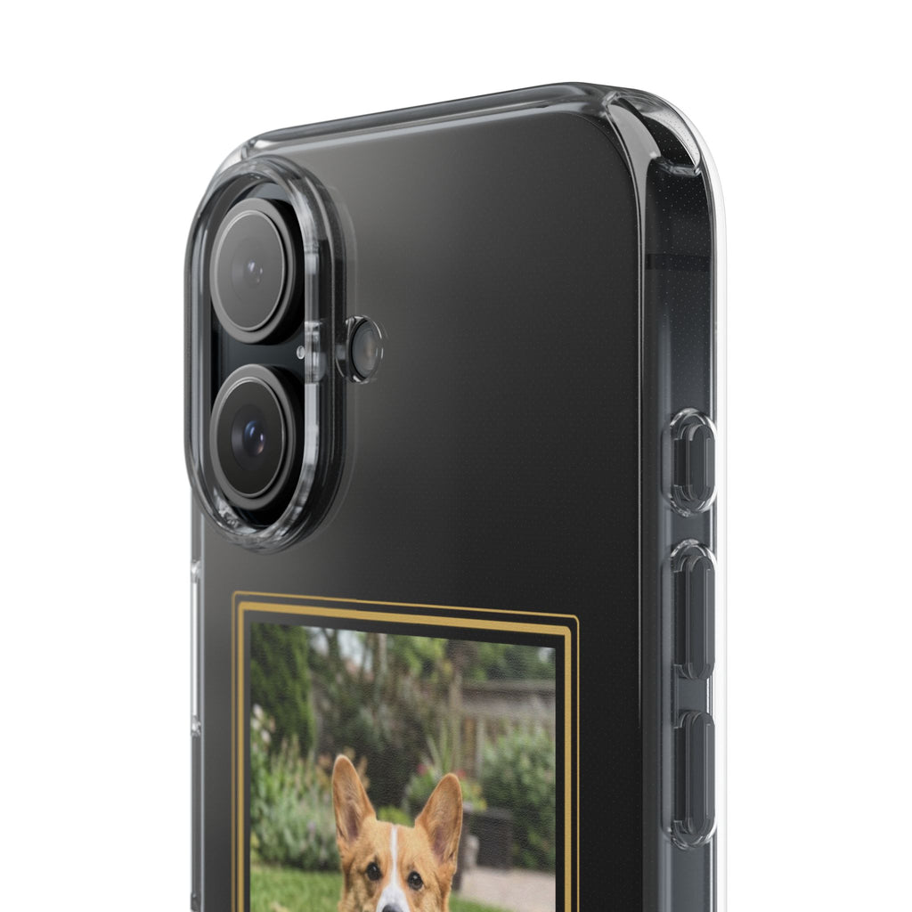 Clear Pet Photo Phone Case, Custom Dog Picture iPhone Case with Name, Personalized Transparent Pet Case, Dog Mom Gift