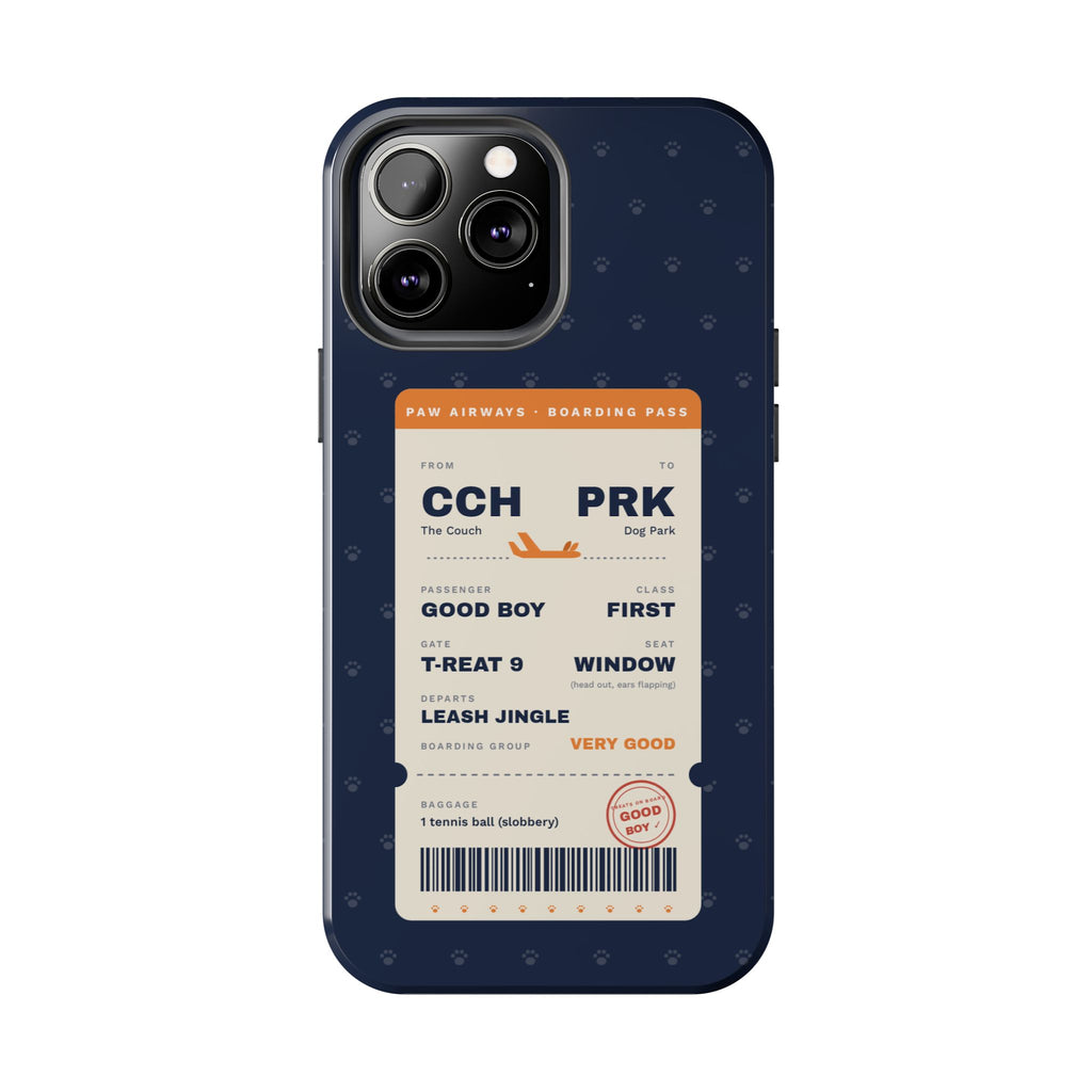 Funny Dog Phone Case, Boarding Pass iPhone Case, Good Boy Dog Lover Gift, Travel Dog Mom Gift, Tough iPhone 16 15 14 Case