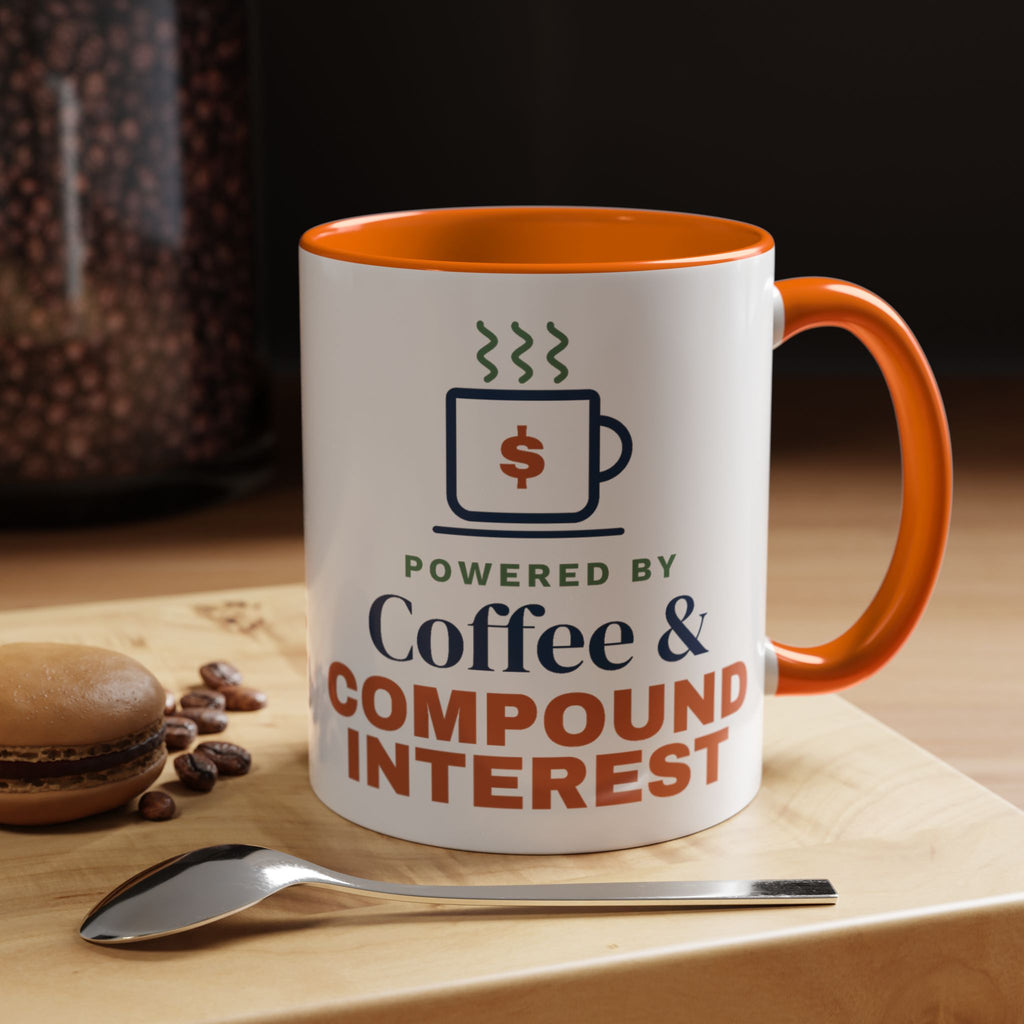 Coffee and Compound Interest Mug, Funny Budget Coffee Mug, Money Saving Gift, Personal Finance Gift, 11oz Ceramic Mug