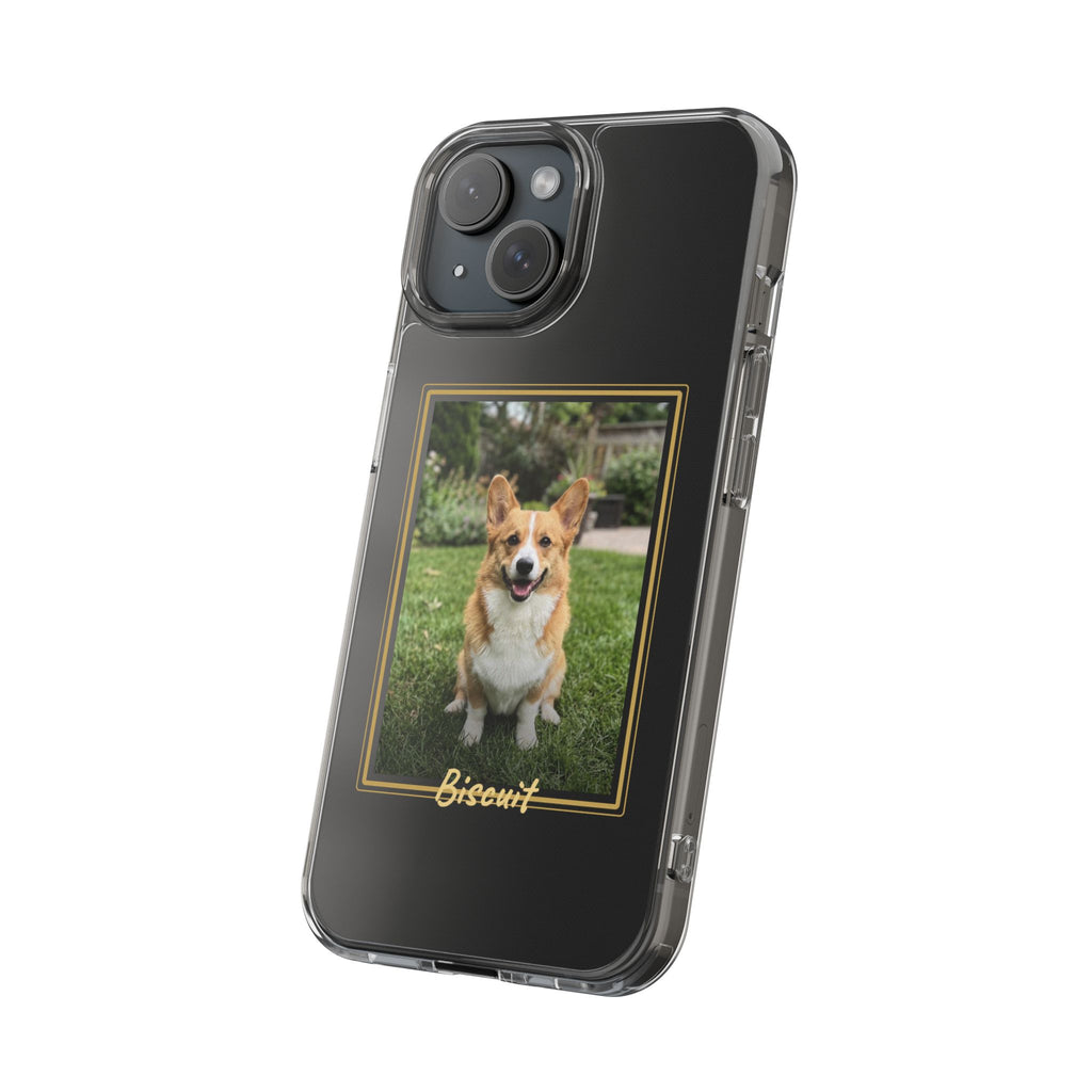 Clear Pet Photo Phone Case, Custom Dog Picture iPhone Case with Name, Personalized Transparent Pet Case, Dog Mom Gift