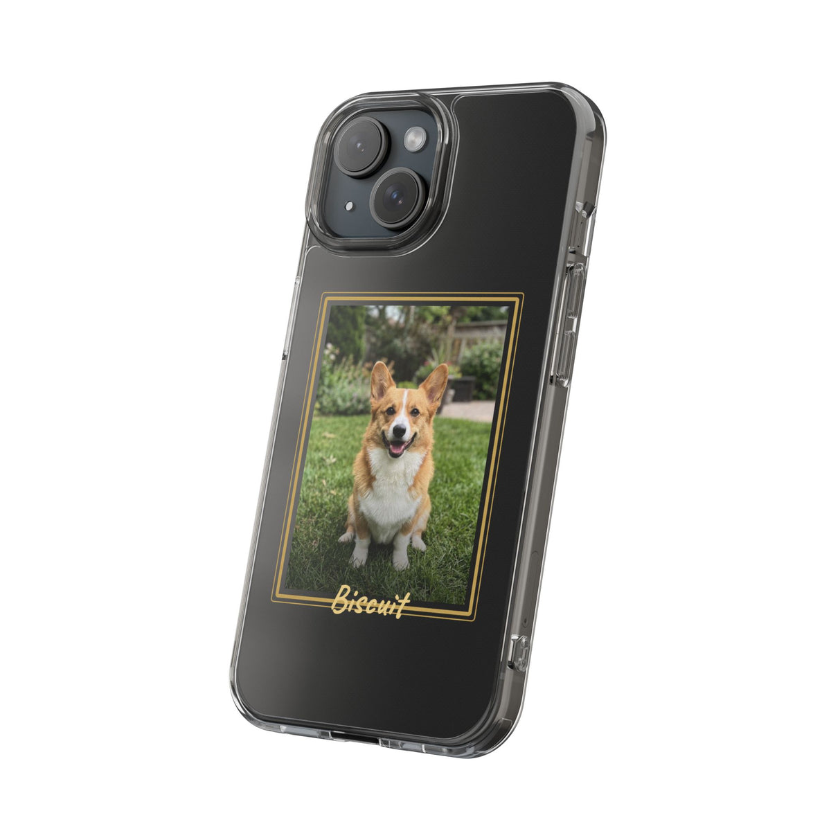Clear Pet Photo Phone Case, Custom Dog Picture iPhone Case with Name, Personalized Transparent Pet Case, Dog Mom Gift