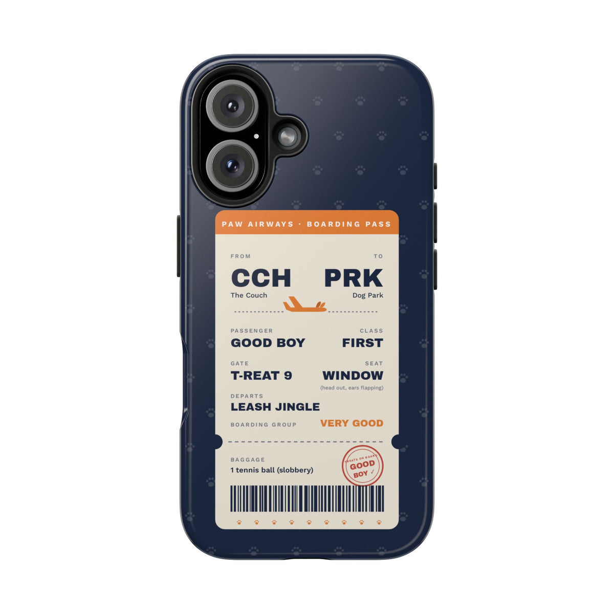 Funny Dog Phone Case, Boarding Pass iPhone Case, Good Boy Dog Lover Gift, Travel Dog Mom Gift, Tough iPhone 16 15 14 Case
