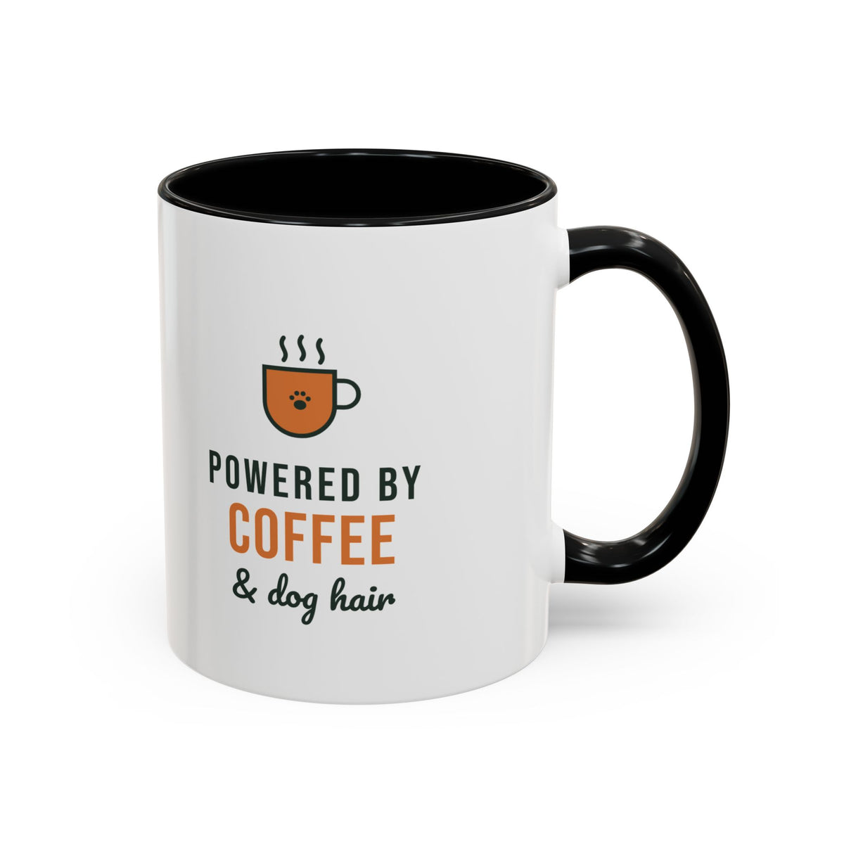 Powered By Coffee and Dog Hair Mug, Funny Dog Lover Coffee Mug, Dog Mom Gift, Coffee Lover Cup