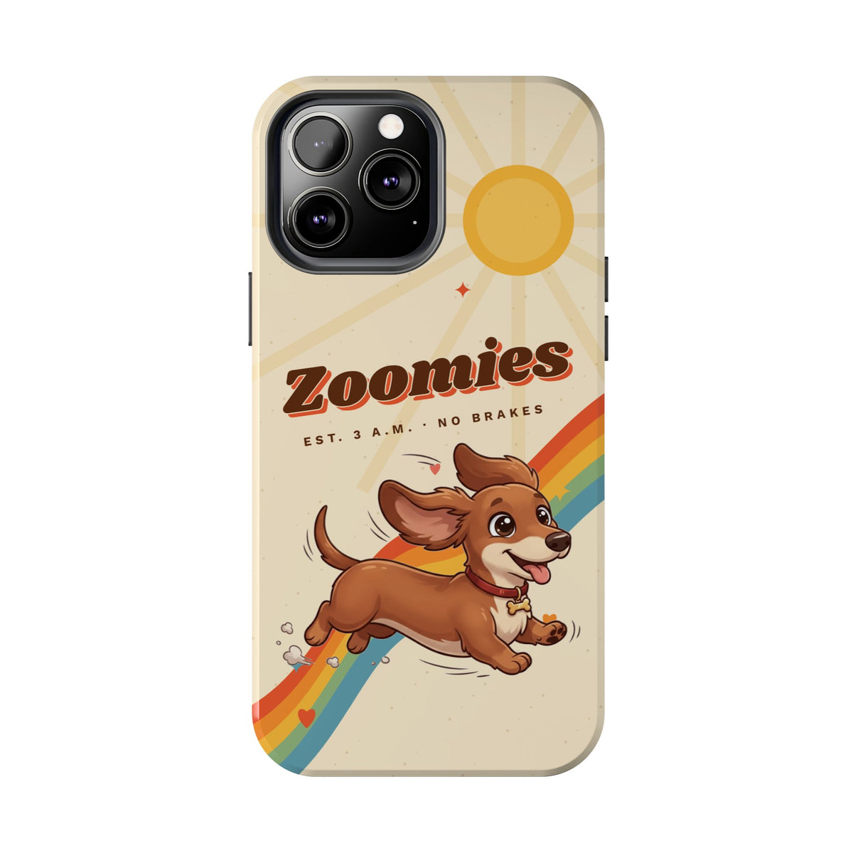 Dachshund Phone Case, Cute Wiener Dog iPhone Case, Retro Zoomies Doxie Gift, Tough iPhone 16 15 Case, Dachshund Mom Gift