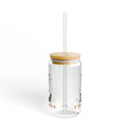 Iced Coffee Lover Gift, Iced and Unbothered Glass Cup with Lid and Straw, 16oz Can Glass, Aesthetic Iced Latte Cup for Her