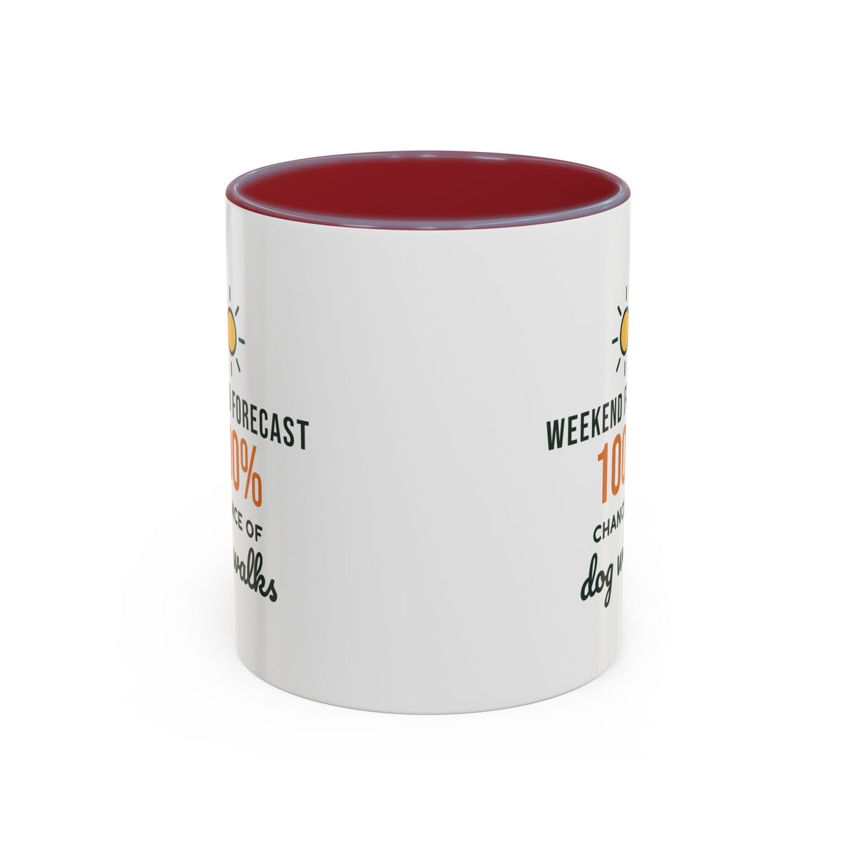 Weekend Forecast 100% Chance of Dog Walks Mug, Funny Dog Owner Coffee Mug, Dog Lover Gift, Dog Walker Cup