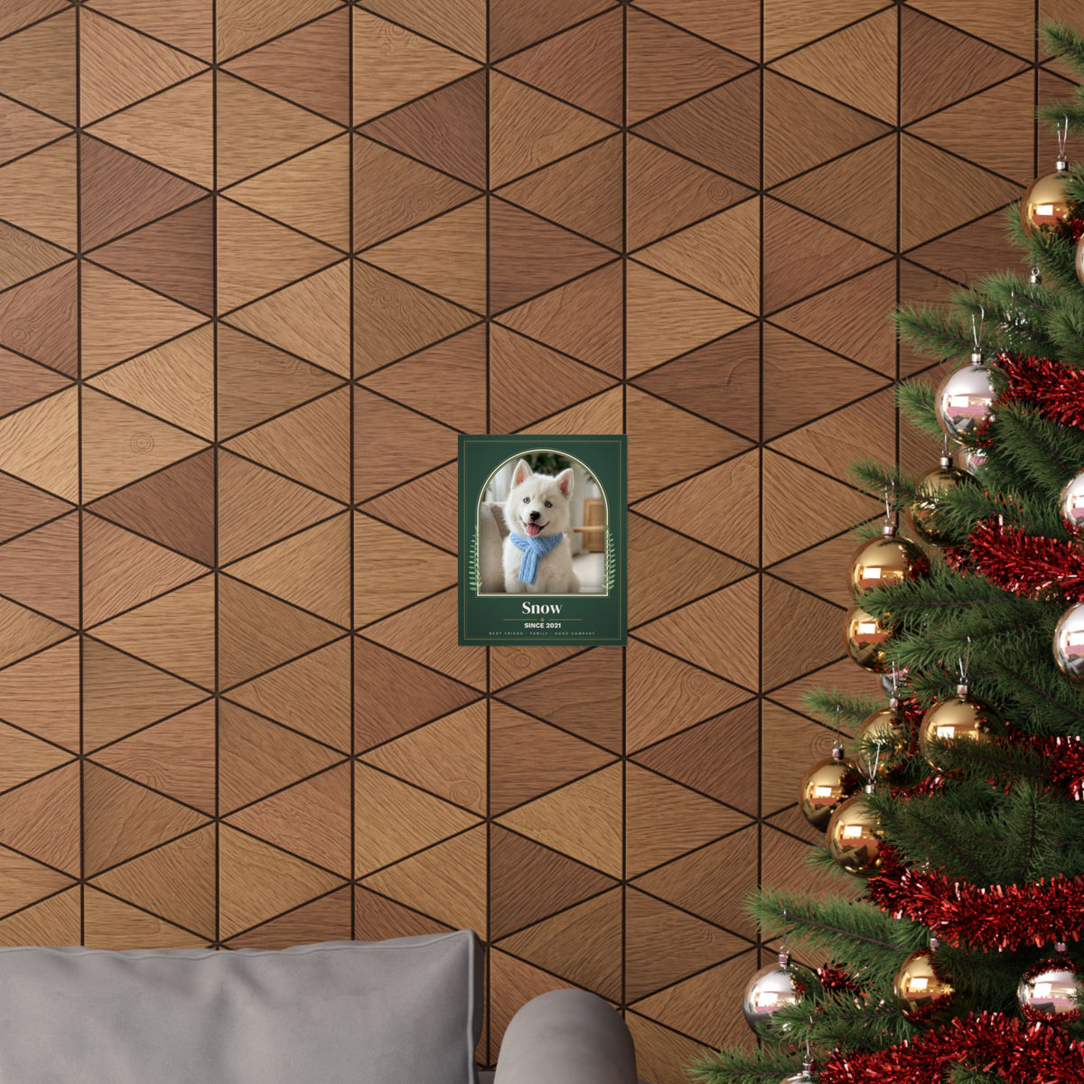Custom Pet Portrait from Photo, Personalized Dog Portrait with Name, Green Cat Portrait Print, Pet Memorial Gift, Dog Dad Gift, Arch Poster