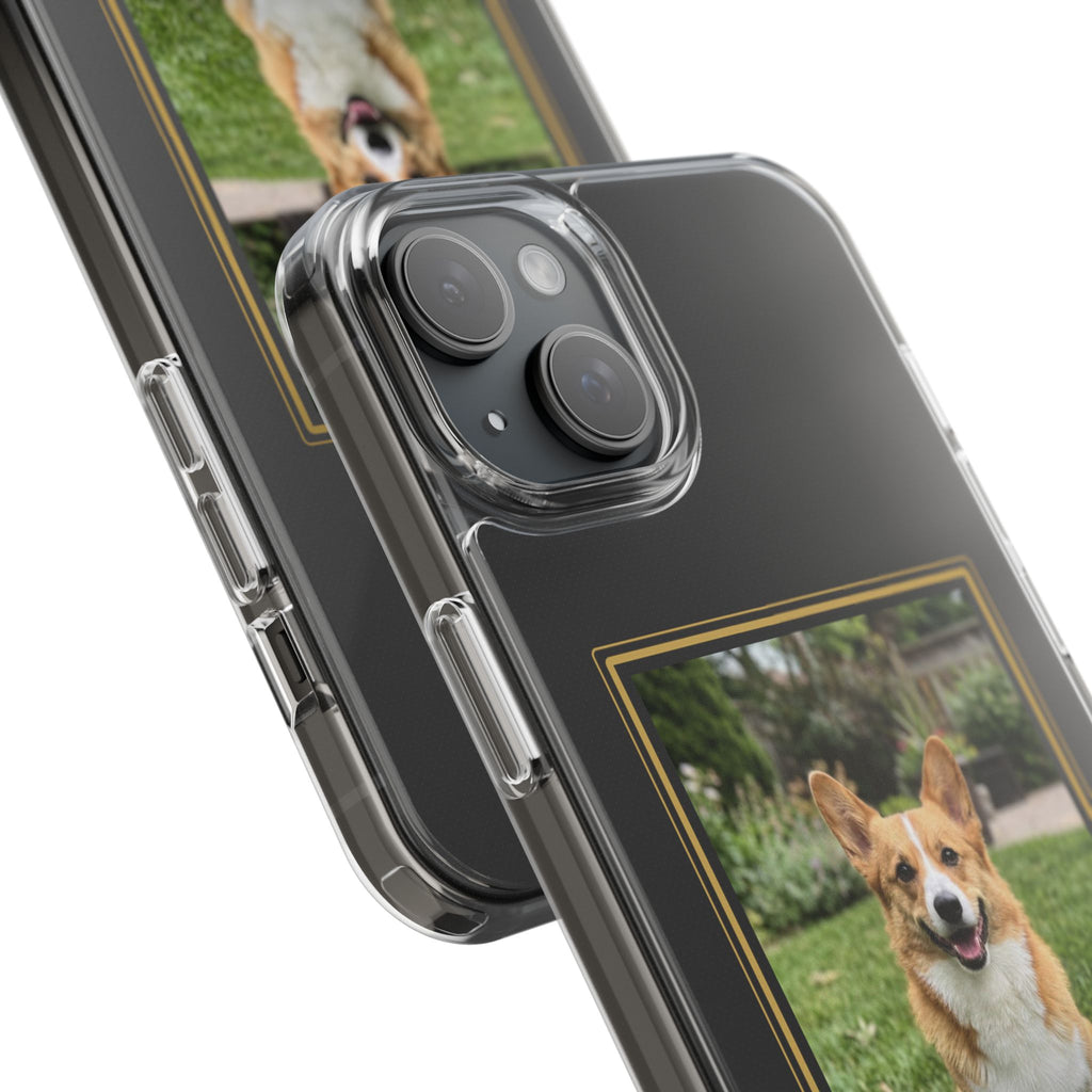 Clear Pet Photo Phone Case, Custom Dog Picture iPhone Case with Name, Personalized Transparent Pet Case, Dog Mom Gift