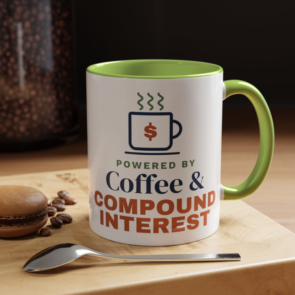 Coffee and Compound Interest Mug, Funny Budget Coffee Mug, Money Saving Gift, Personal Finance Gift, 11oz Ceramic Mug