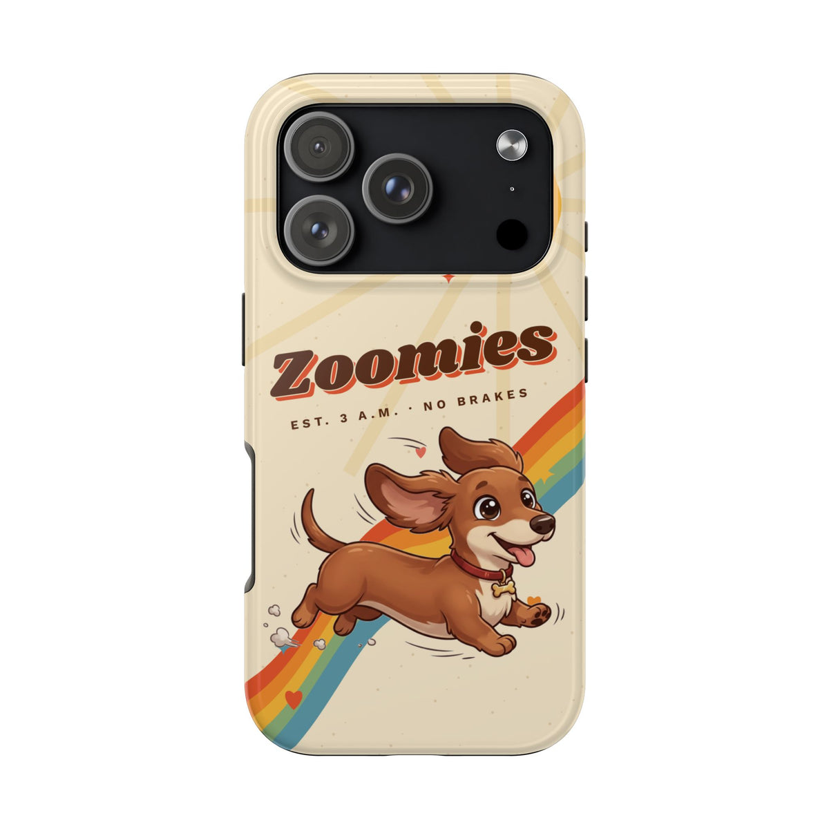 Dachshund Phone Case, Cute Wiener Dog iPhone Case, Retro Zoomies Doxie Gift, Tough iPhone 16 15 Case, Dachshund Mom Gift