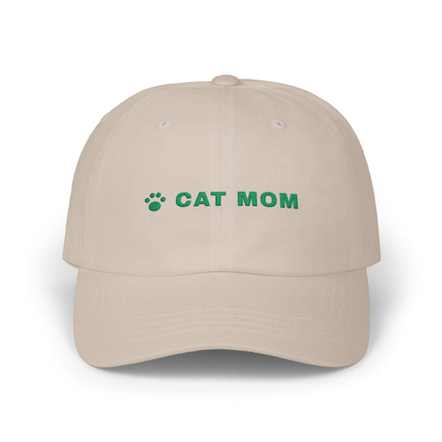 Cat Mom Hat, Embroidered Cat Mom Dad Cap, Cat Lover Gift, Paw Print Baseball Cap, Gift for Cat Owner