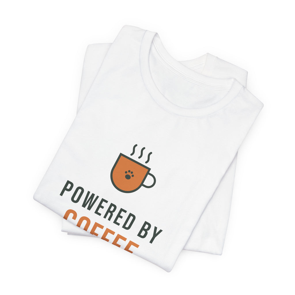 Powered By Coffee and Dog Hair Shirt, Funny Dog Mom Tee, Coffee Lover Dog Owner T-Shirt, Dog Lover Gift