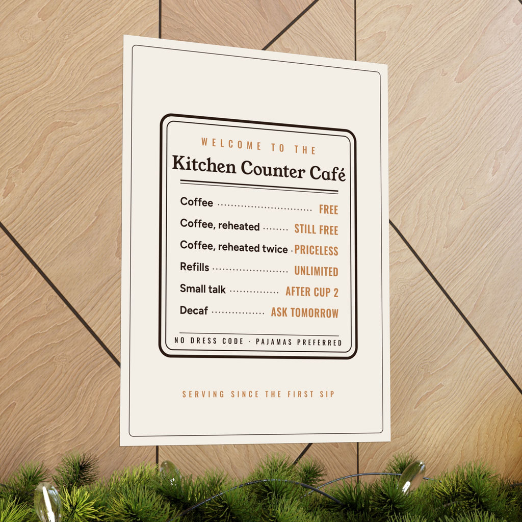 Coffee Bar Decor Gift, Kitchen Counter Café Menu Poster, Funny Coffee Sign Wall Art, Coffee Station Kitchen Print