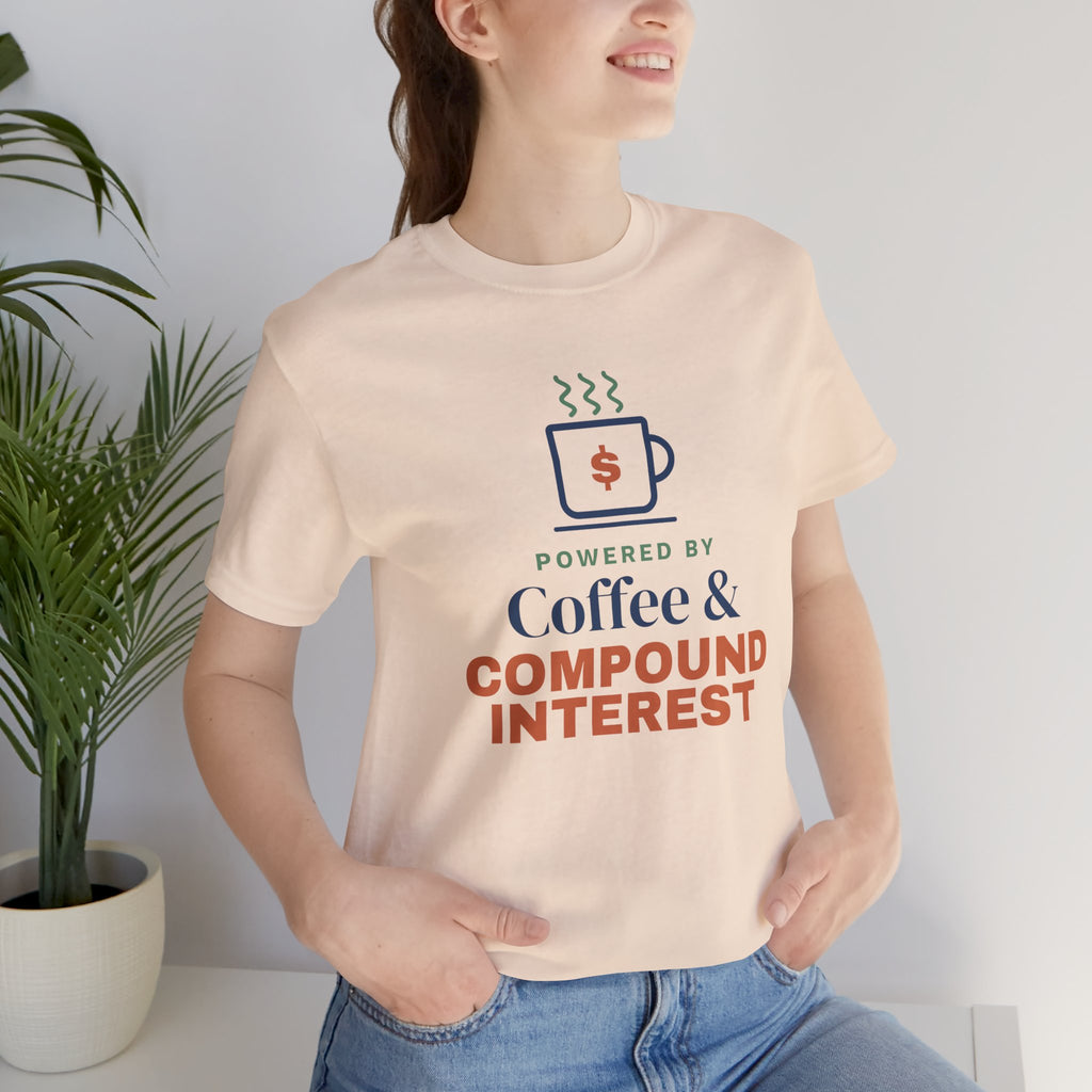 Coffee and Compound Interest Shirt, Funny Budget T-Shirt, Money Saving Gift, Personal Finance Tee, Unisex Comfort Cotton