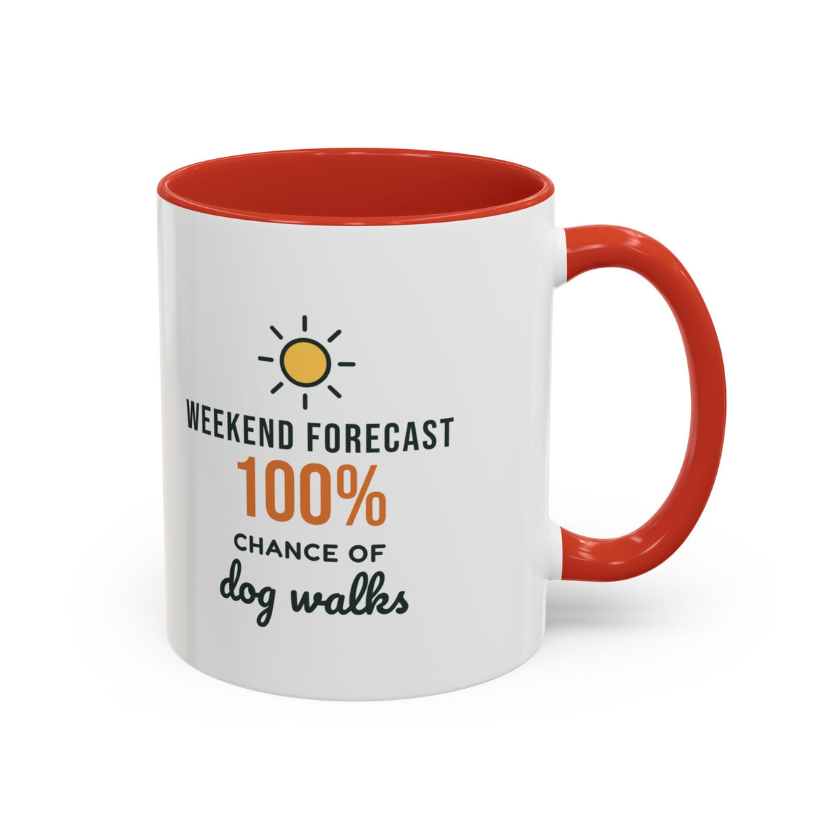 Weekend Forecast 100% Chance of Dog Walks Mug, Funny Dog Owner Coffee Mug, Dog Lover Gift, Dog Walker Cup