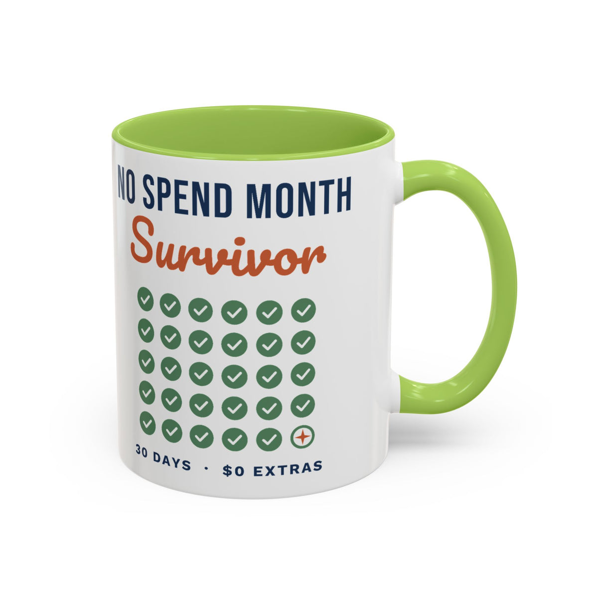 No Spend Month Survivor Mug, Funny Budget Coffee Mug, Money Saving Gift, Personal Finance Gift, 11oz Ceramic Mug