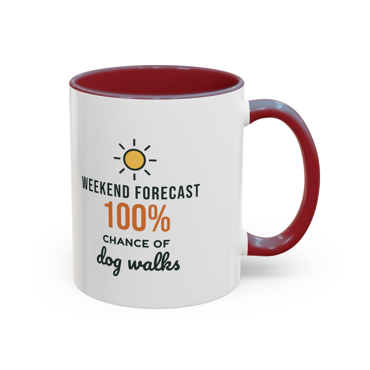 Weekend Forecast 100% Chance of Dog Walks Mug, Funny Dog Owner Coffee Mug, Dog Lover Gift, Dog Walker Cup