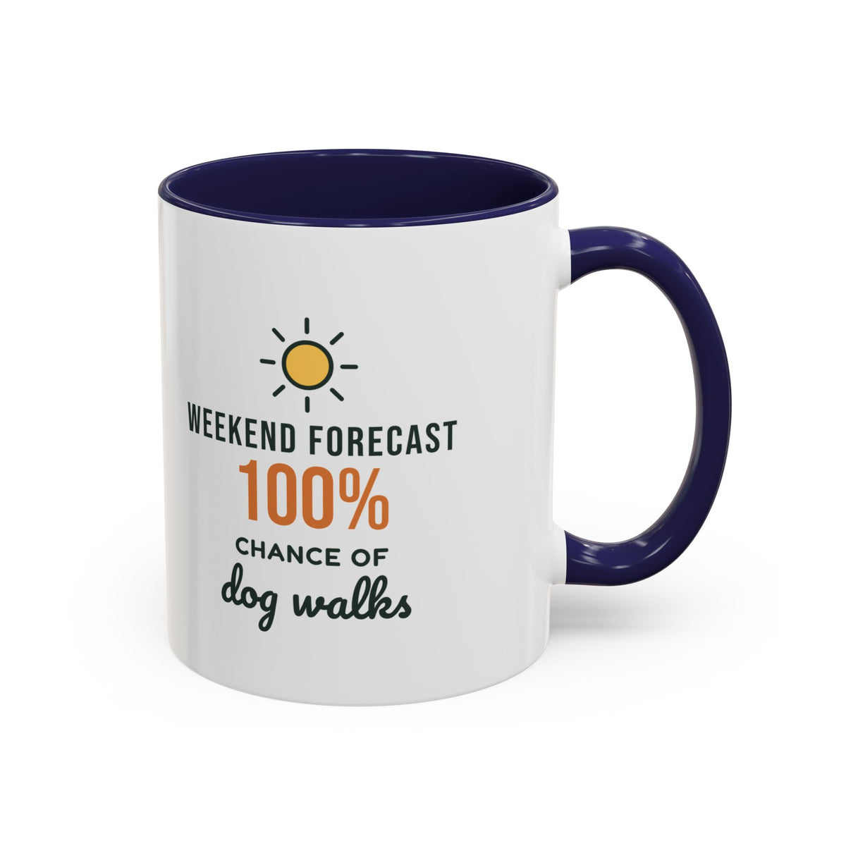 Weekend Forecast 100% Chance of Dog Walks Mug, Funny Dog Owner Coffee Mug, Dog Lover Gift, Dog Walker Cup
