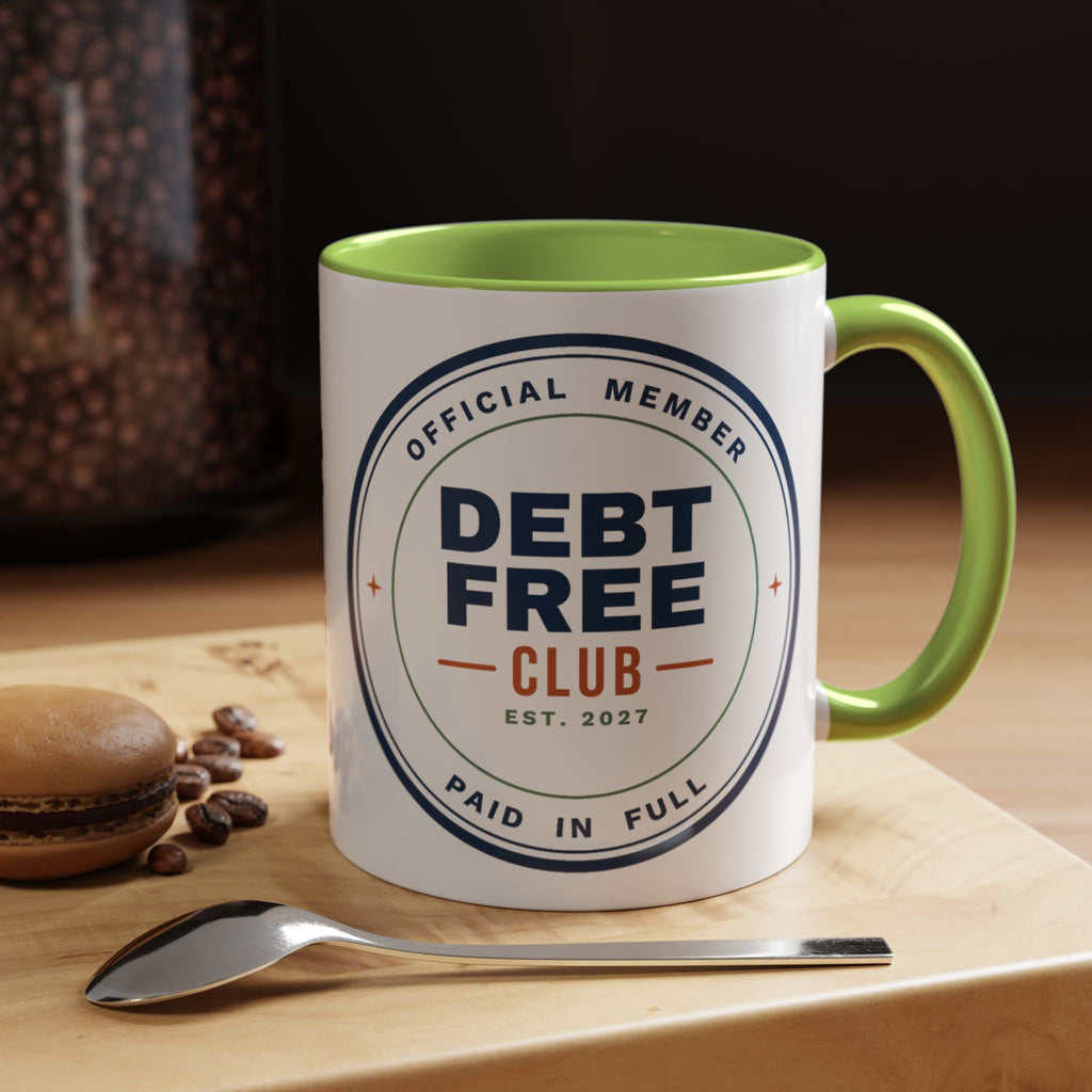 Debt Free Club Mug, Funny Budget Coffee Mug, Money Saving Gift, Personal Finance Gift, 11oz Ceramic Mug