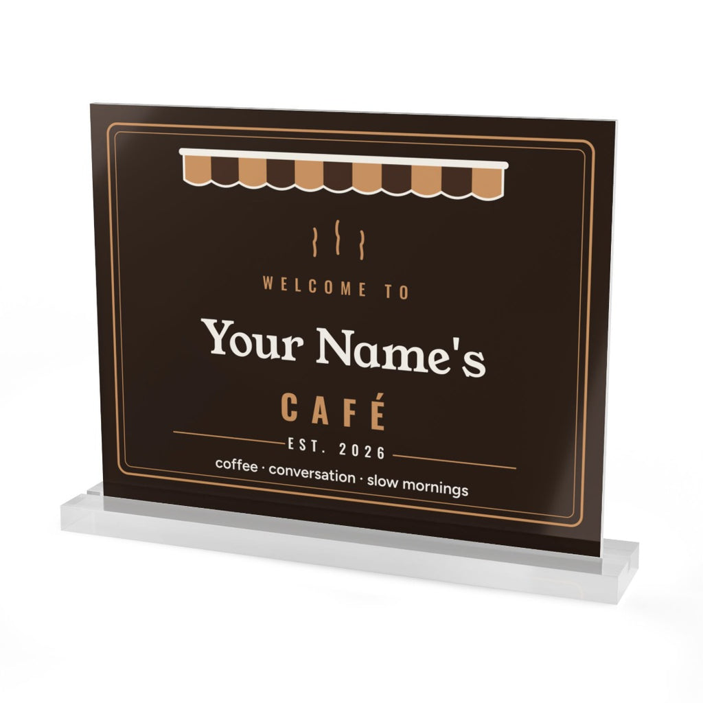 Personalized Coffee Bar Sign, Custom Acrylic Café Sign with Name, Coffee Station Decor, Tabletop Kitchen Sign, Housewarming Gift