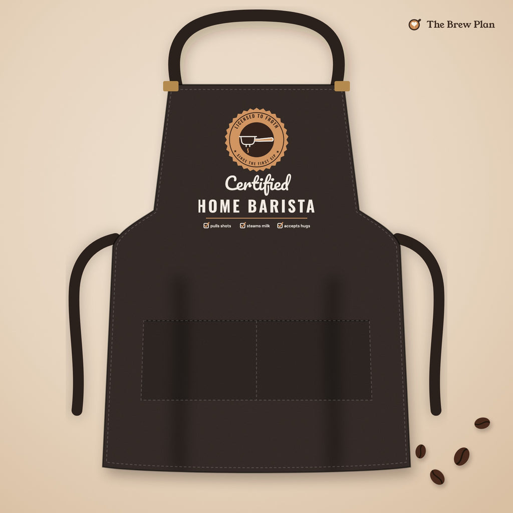 Home Barista Gift, Certified Home Barista Apron, Funny Espresso Lover Kitchen Apron, Coffee Gift for Him or Her
