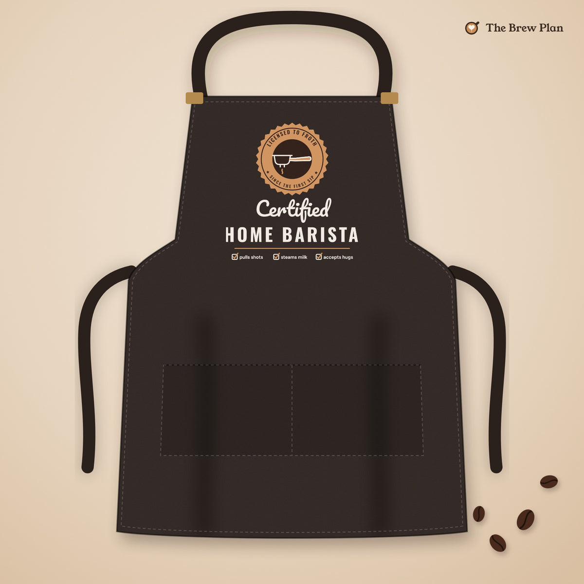 Home Barista Gift, Certified Home Barista Apron, Funny Espresso Lover Kitchen Apron, Coffee Gift for Him or Her
