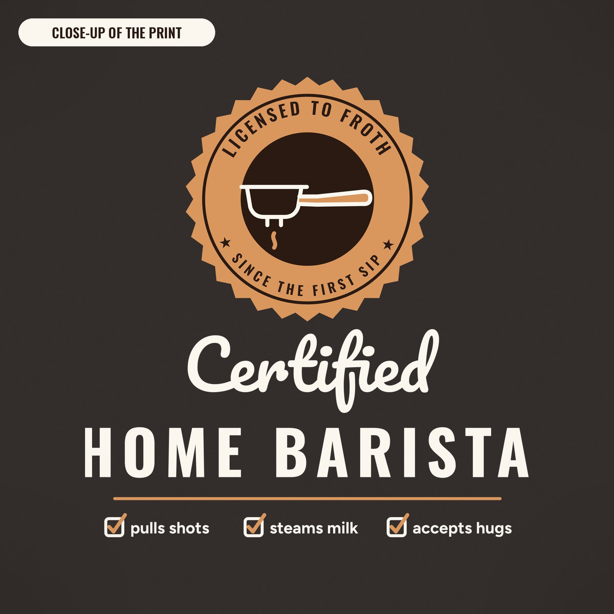 Home Barista Gift, Certified Home Barista Apron, Funny Espresso Lover Kitchen Apron, Coffee Gift for Him or Her