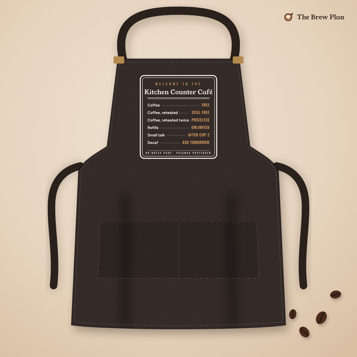 Coffee Lover Gift, Kitchen Counter Café Apron, Funny Coffee Menu Kitchen Apron, Home Barista Apron, Housewarming Gift