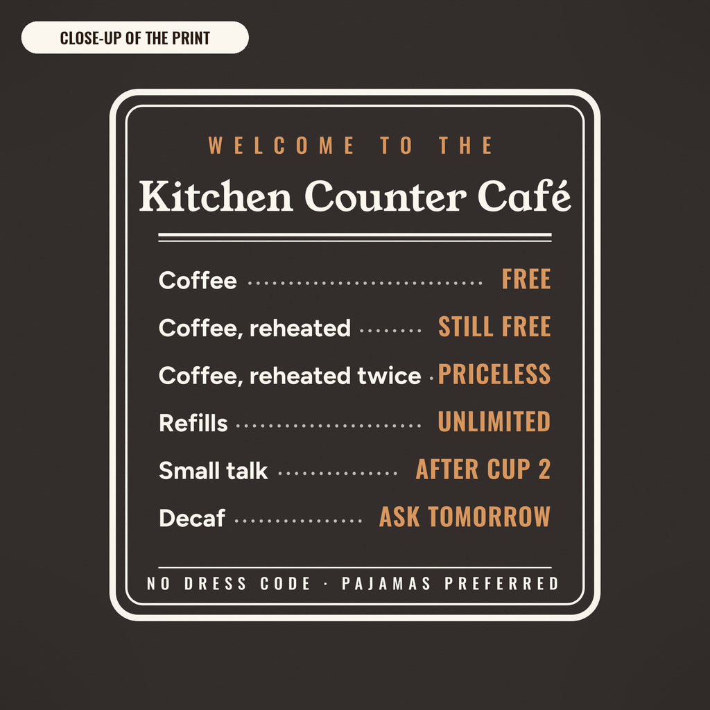 Coffee Lover Gift, Kitchen Counter Café Apron, Funny Coffee Menu Kitchen Apron, Home Barista Apron, Housewarming Gift