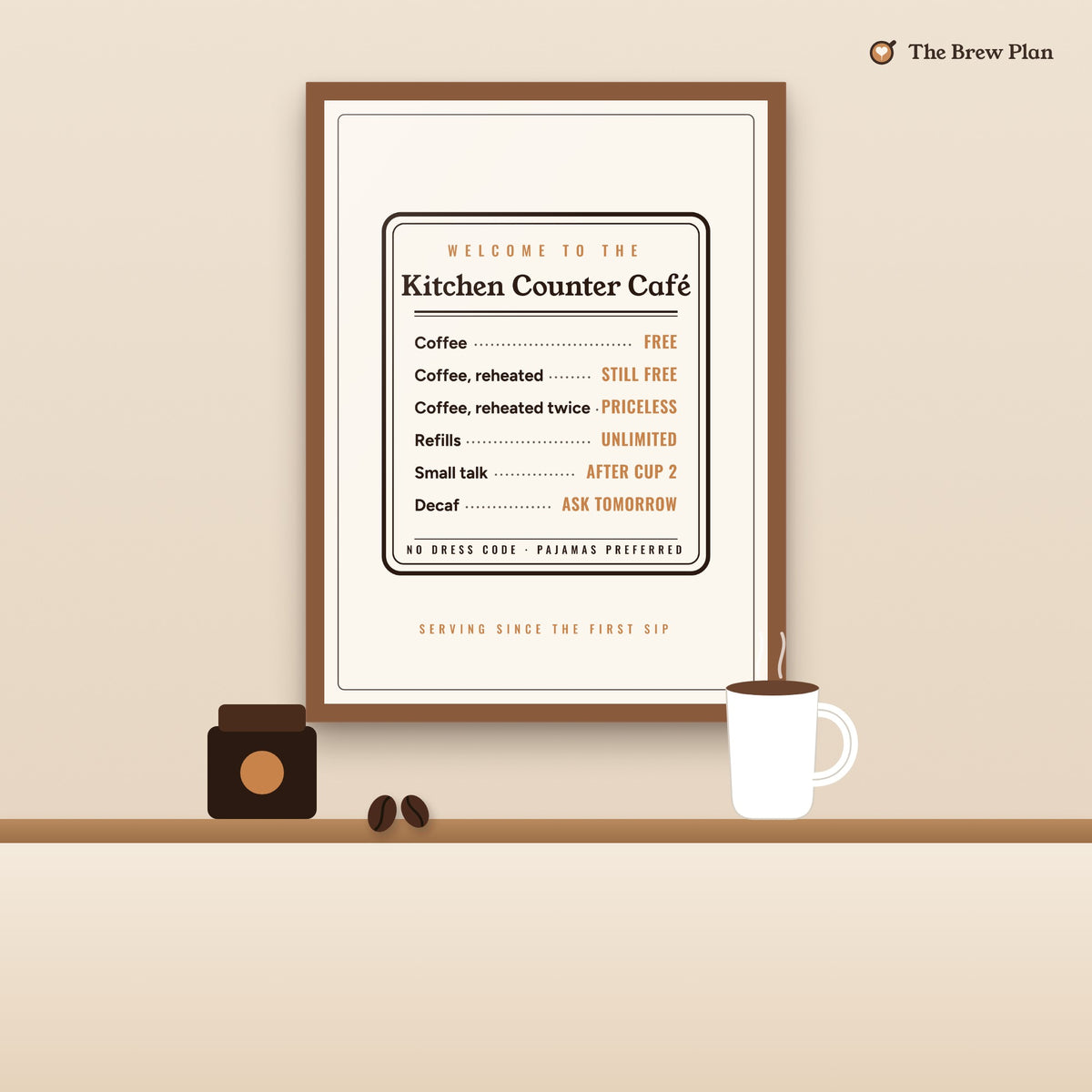 Coffee Bar Decor Gift, Kitchen Counter Café Menu Poster, Funny Coffee Sign Wall Art, Coffee Station Kitchen Print