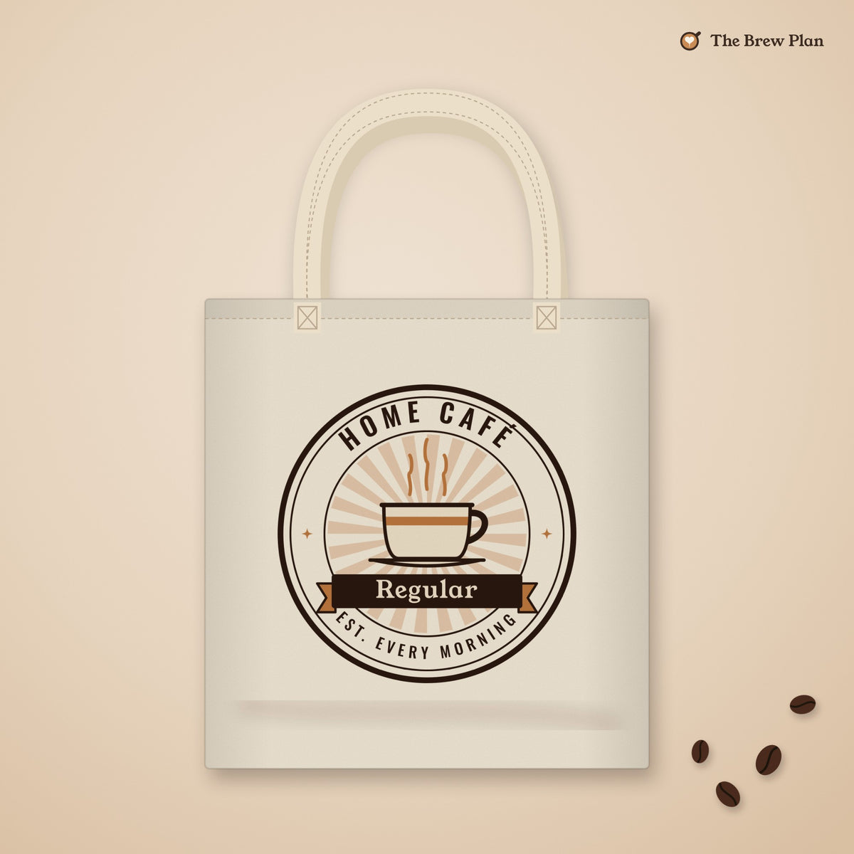 Coffee Lover Gift, Home Café Regular Tote Bag, Retro Coffee Canvas Tote, Farmers Market Bag, Latte Lover Gift for Her