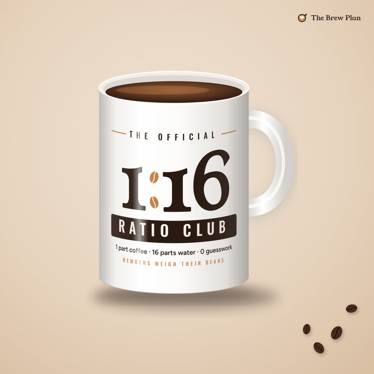 Coffee Nerd Gift, 1:16 Ratio Club Mug, Pour Over Coffee Ratio 15oz Mug, Home Barista Gift, Specialty Coffee Lover Mug