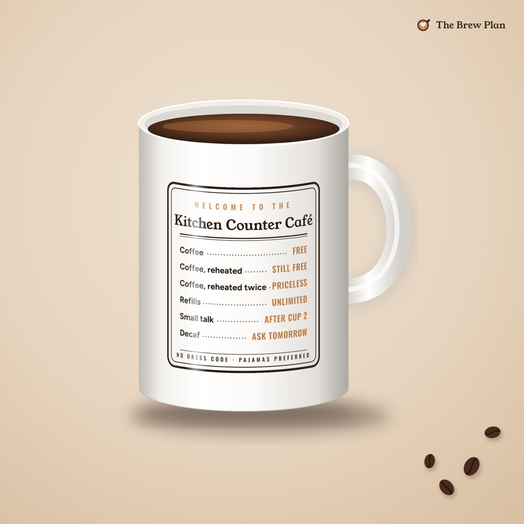 Coffee Lover Gift, Kitchen Counter Café Menu Mug, Funny Coffee Menu 15oz Mug, Home Café Gift, Housewarming Coffee Mug