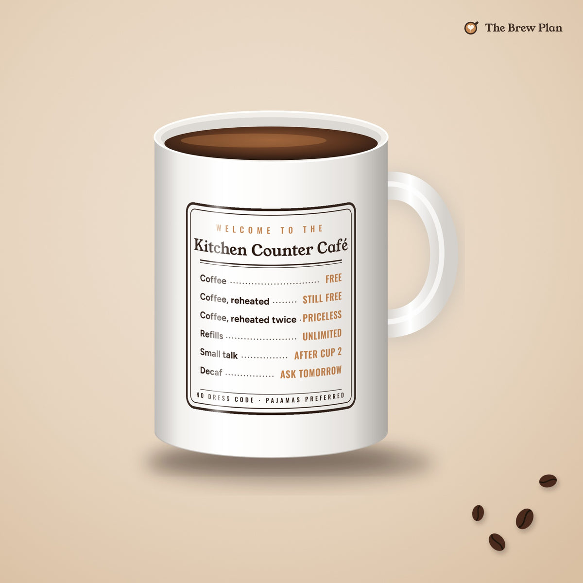 Coffee Lover Gift, Kitchen Counter Café Menu Mug, Funny Coffee Menu 15oz Mug, Home Café Gift, Housewarming Coffee Mug