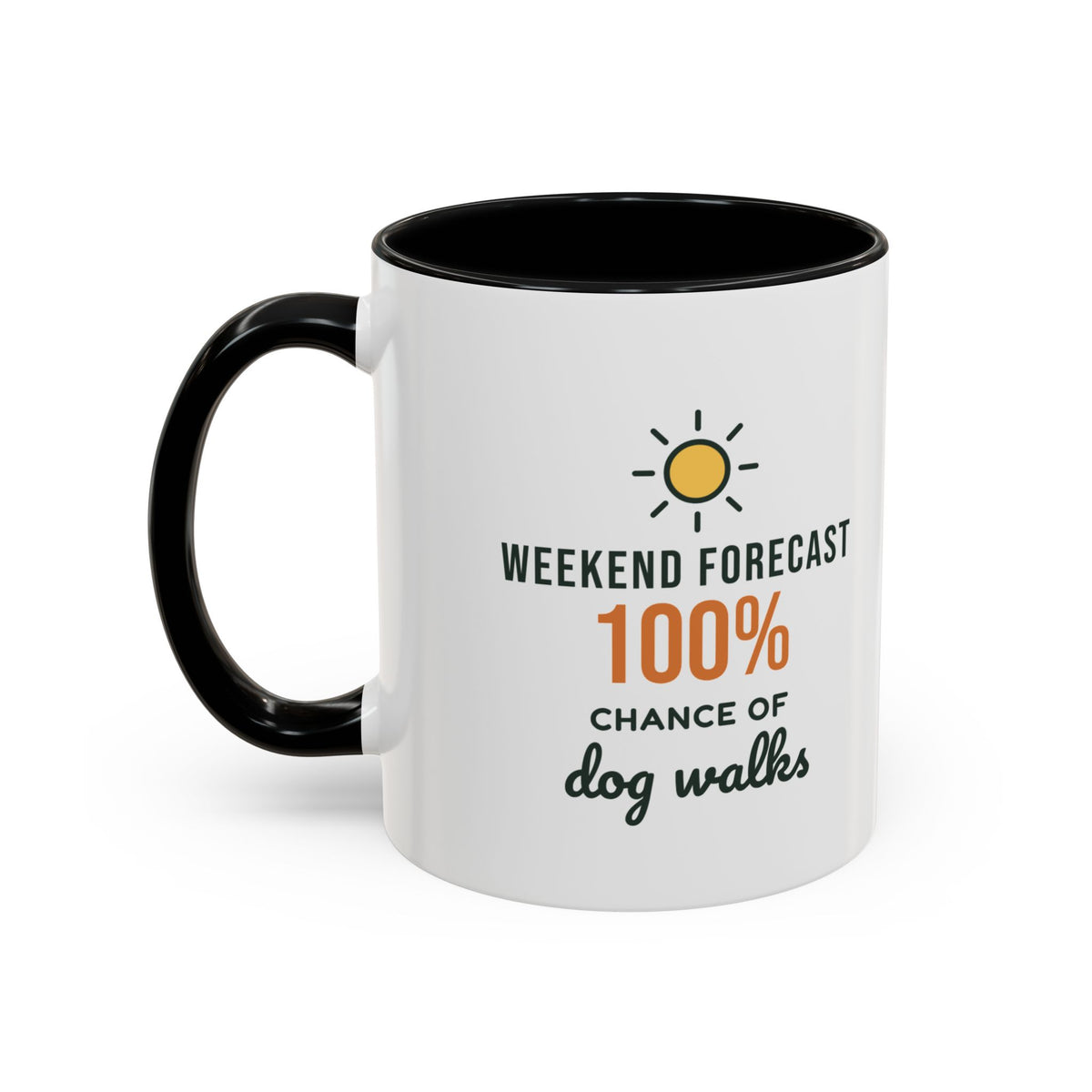 Weekend Forecast 100% Chance of Dog Walks Mug, Funny Dog Owner Coffee Mug, Dog Lover Gift, Dog Walker Cup