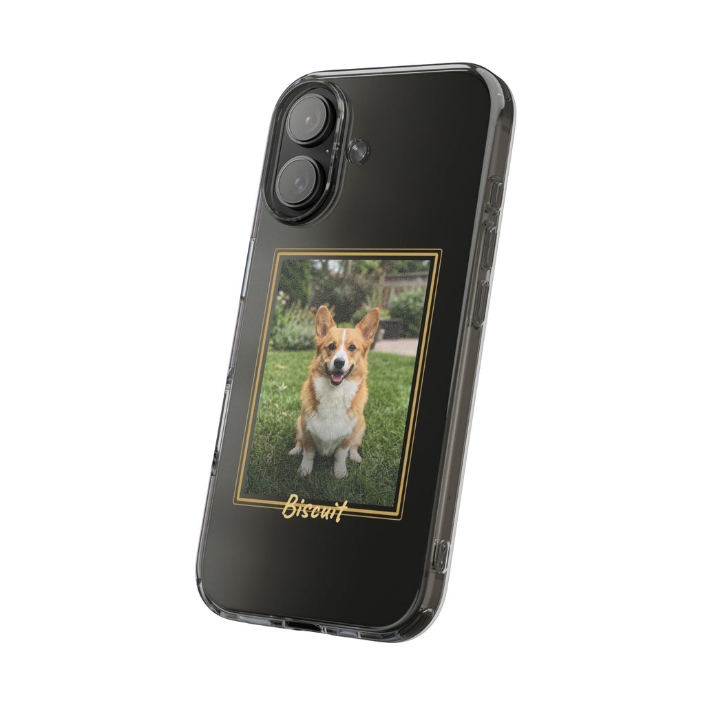 Clear Pet Photo Phone Case, Custom Dog Picture iPhone Case with Name, Personalized Transparent Pet Case, Dog Mom Gift