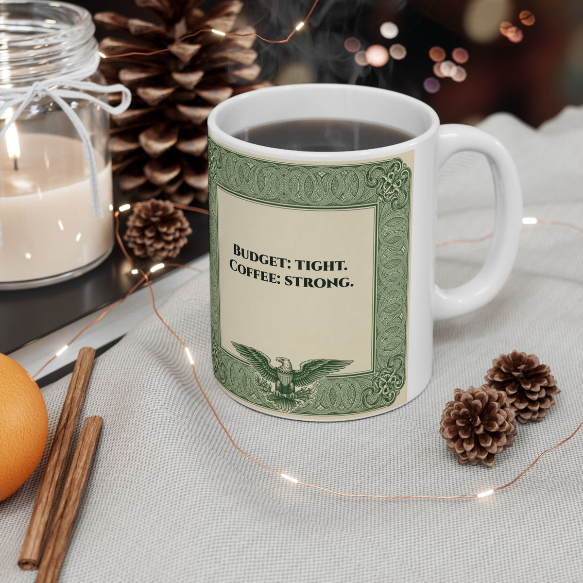 Premium Personalized Saving For Mug, Dollar Bill Savings Goal Mug, Custom House Fund Gift, Dream Car, Wedding, Travel Fund Mug