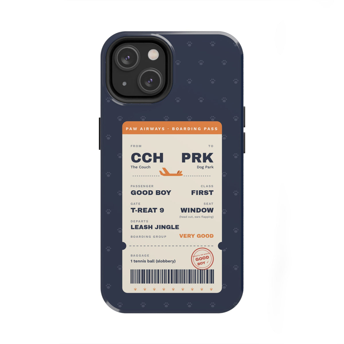 Funny Dog Phone Case, Boarding Pass iPhone Case, Good Boy Dog Lover Gift, Travel Dog Mom Gift, Tough iPhone 16 15 14 Case