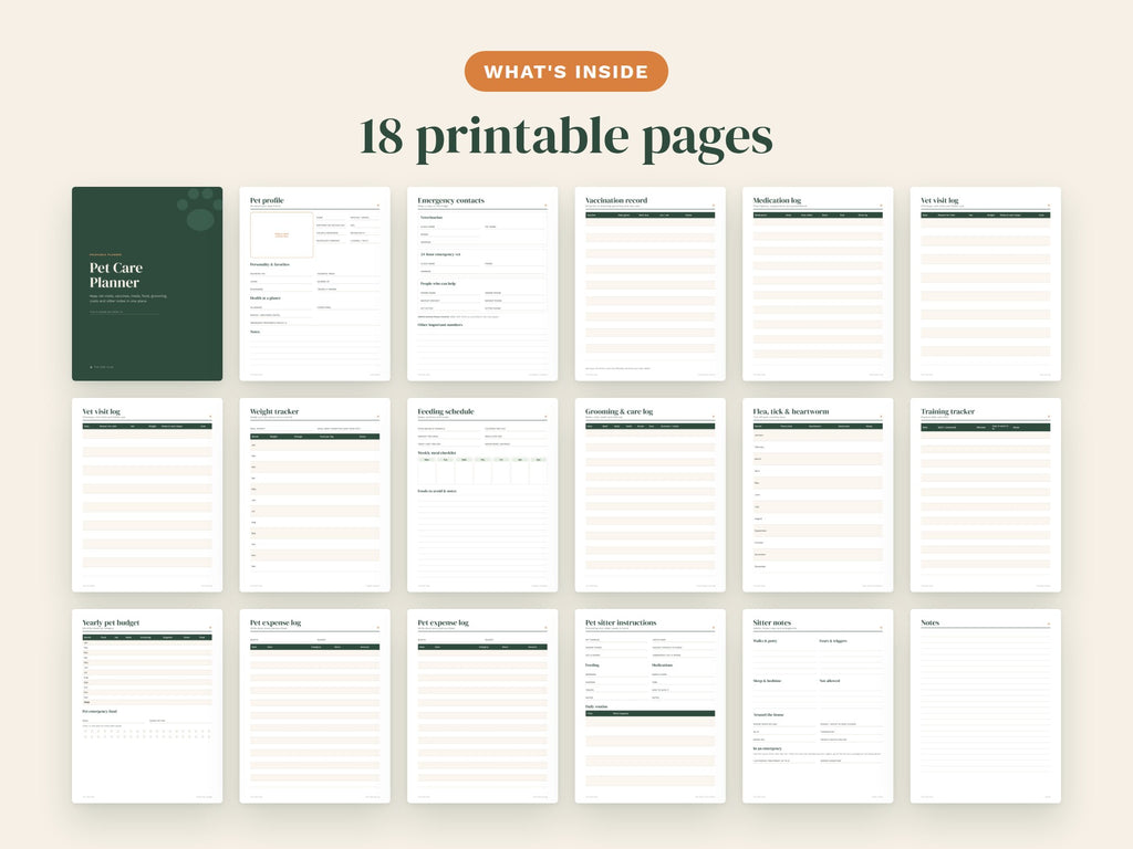 The Complete Pet Bundle: Planner, Health Record, Sitter Sheet & Tracker