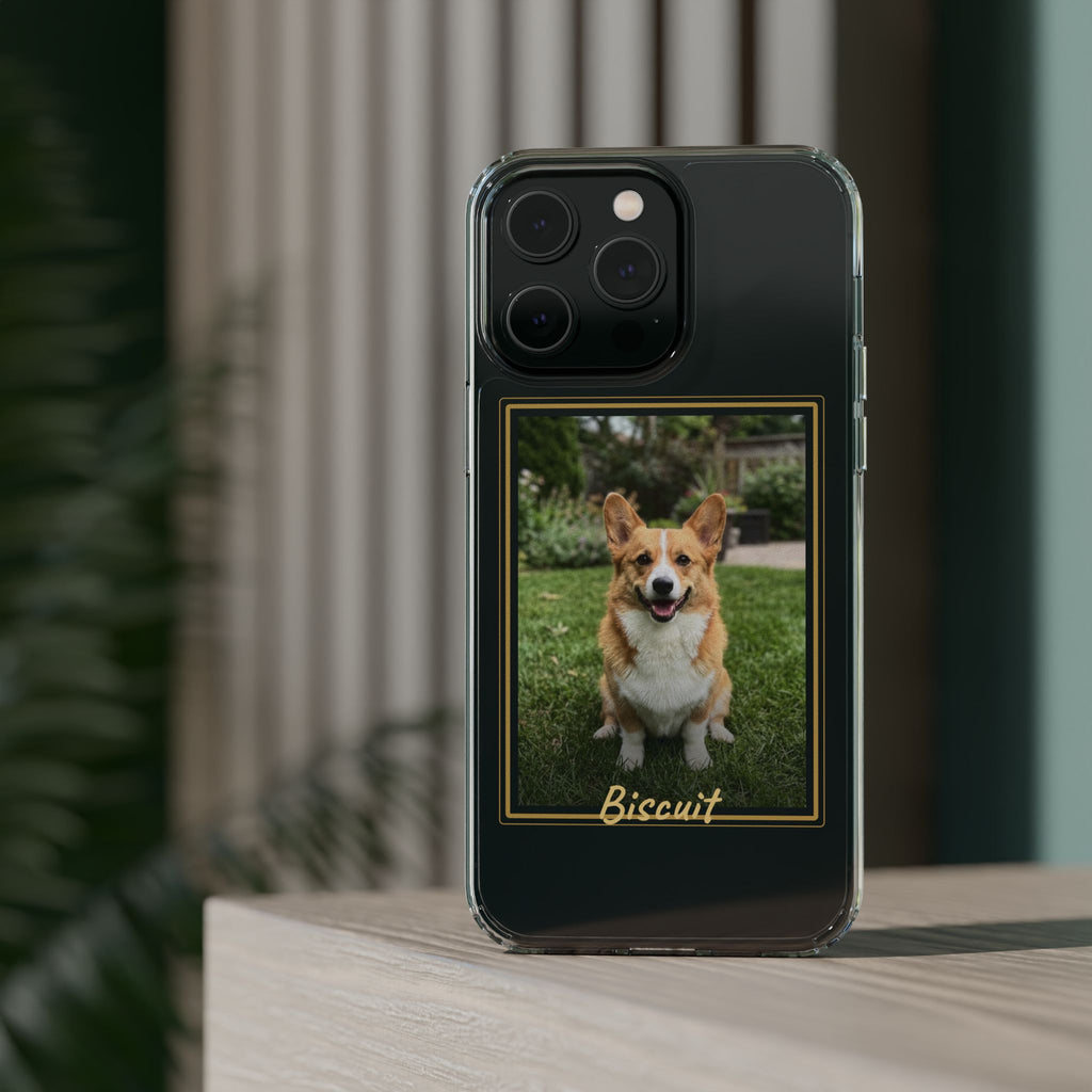 Clear Pet Photo Phone Case, Custom Dog Picture iPhone Case with Name, Personalized Transparent Pet Case, Dog Mom Gift